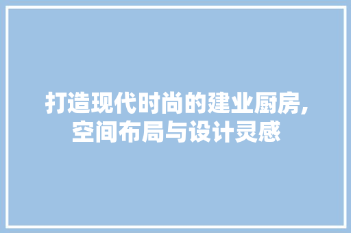 打造现代时尚的建业厨房,空间布局与设计灵感