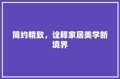 简约精致，诠释家居美学新境界  第1张
