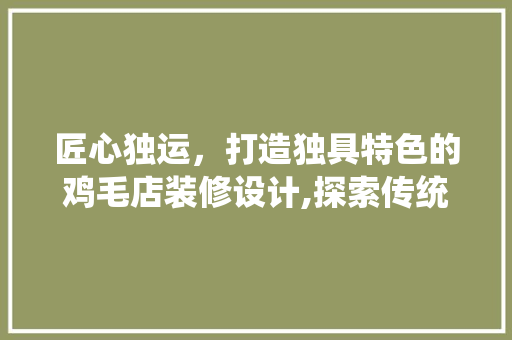 匠心独运，打造独具特色的鸡毛店装修设计,探索传统与现代的完美融合