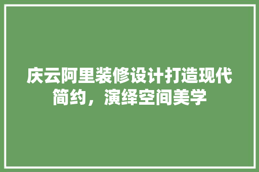 庆云阿里装修设计打造现代简约，演绎空间美学