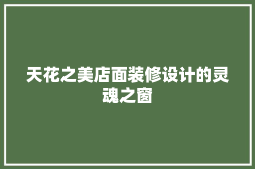 天花之美店面装修设计的灵魂之窗