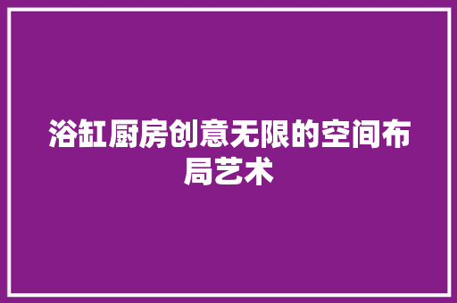 浴缸厨房创意无限的空间布局艺术