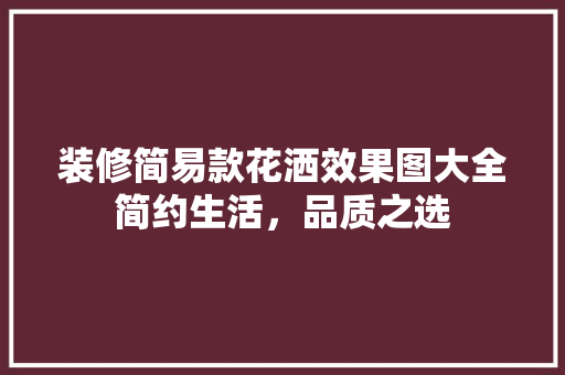 装修简易款花洒效果图大全简约生活，品质之选