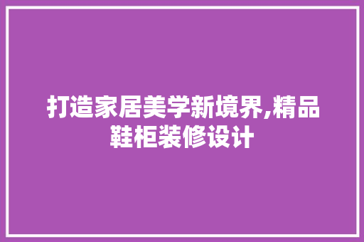 打造家居美学新境界,精品鞋柜装修设计