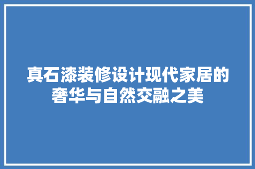真石漆装修设计现代家居的奢华与自然交融之美
