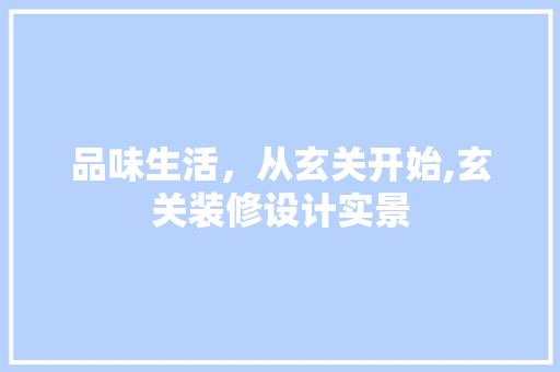 品味生活，从玄关开始,玄关装修设计实景