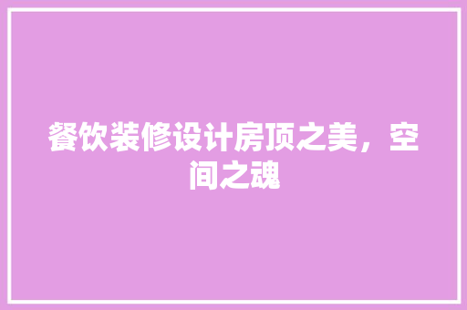 餐饮装修设计房顶之美，空间之魂