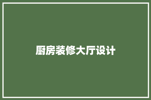 厨房装修大厅设计