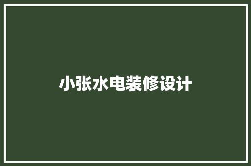 小张水电装修设计
