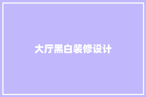 大厅黑白装修设计
