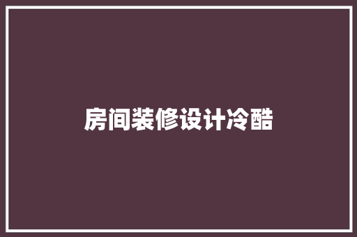 房间装修设计冷酷