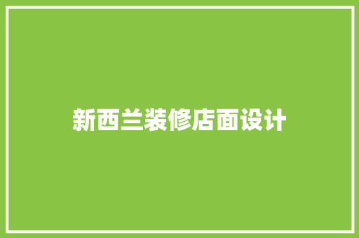 新西兰装修店面设计